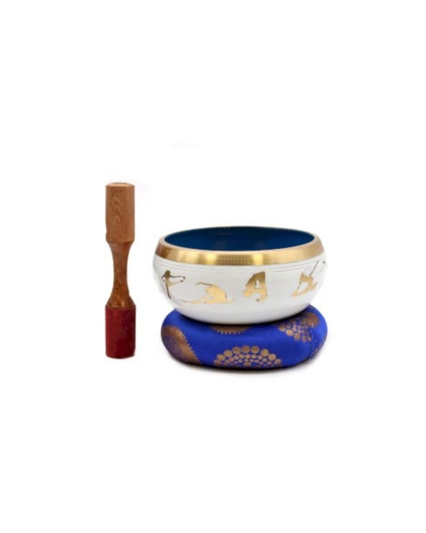 Vas Cântător Poziții Yoga – Alb/Albastru 14 cm