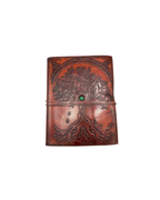 Agendă din Piele – Arborele Vieții – Închidere cu Șnur și Piatră Decorativă (160 pagini, 20 × 16 × 2 cm)