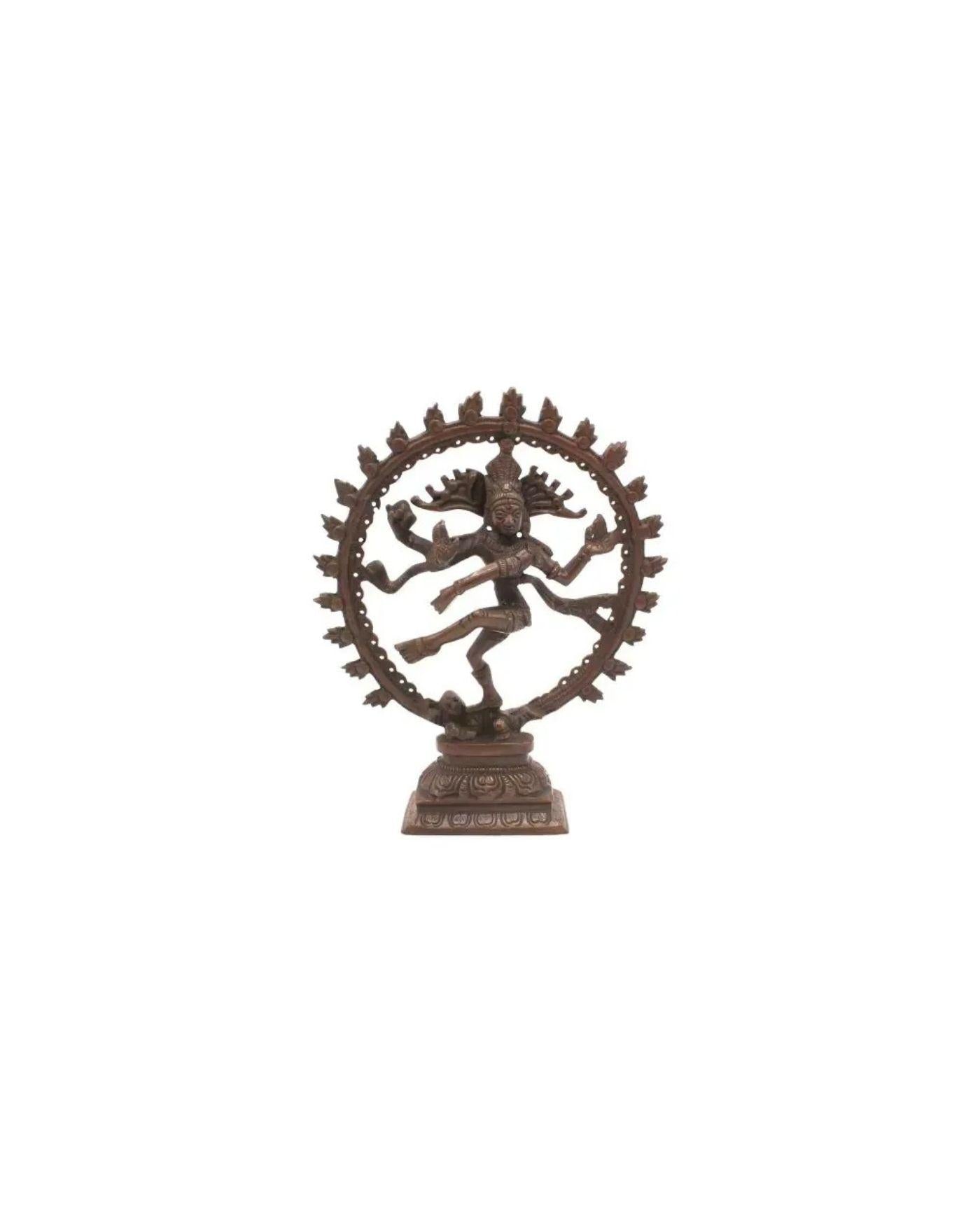 Statuetă Nataraj din alamă – finisaj bronz (25 cm)