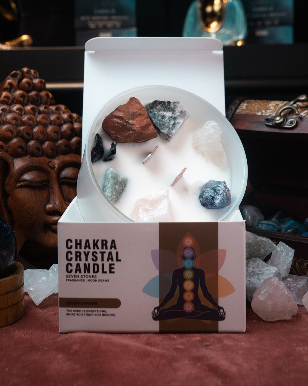 Lumânări Chakra cu Pietre Prețioase - Șapte Chakre