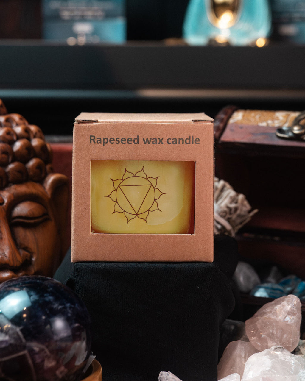 Lumânare parfumată din ceară de rapiță 3rd chakra — ±260 g