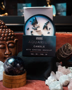 Lumânare cu Cristale și Brățară cu Pietre Prețioase pentru Zodia Vărsător