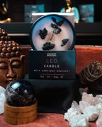 Lumânare cu Cristale și Brățară cu Pietre Prețioase pentru Zodia Leu