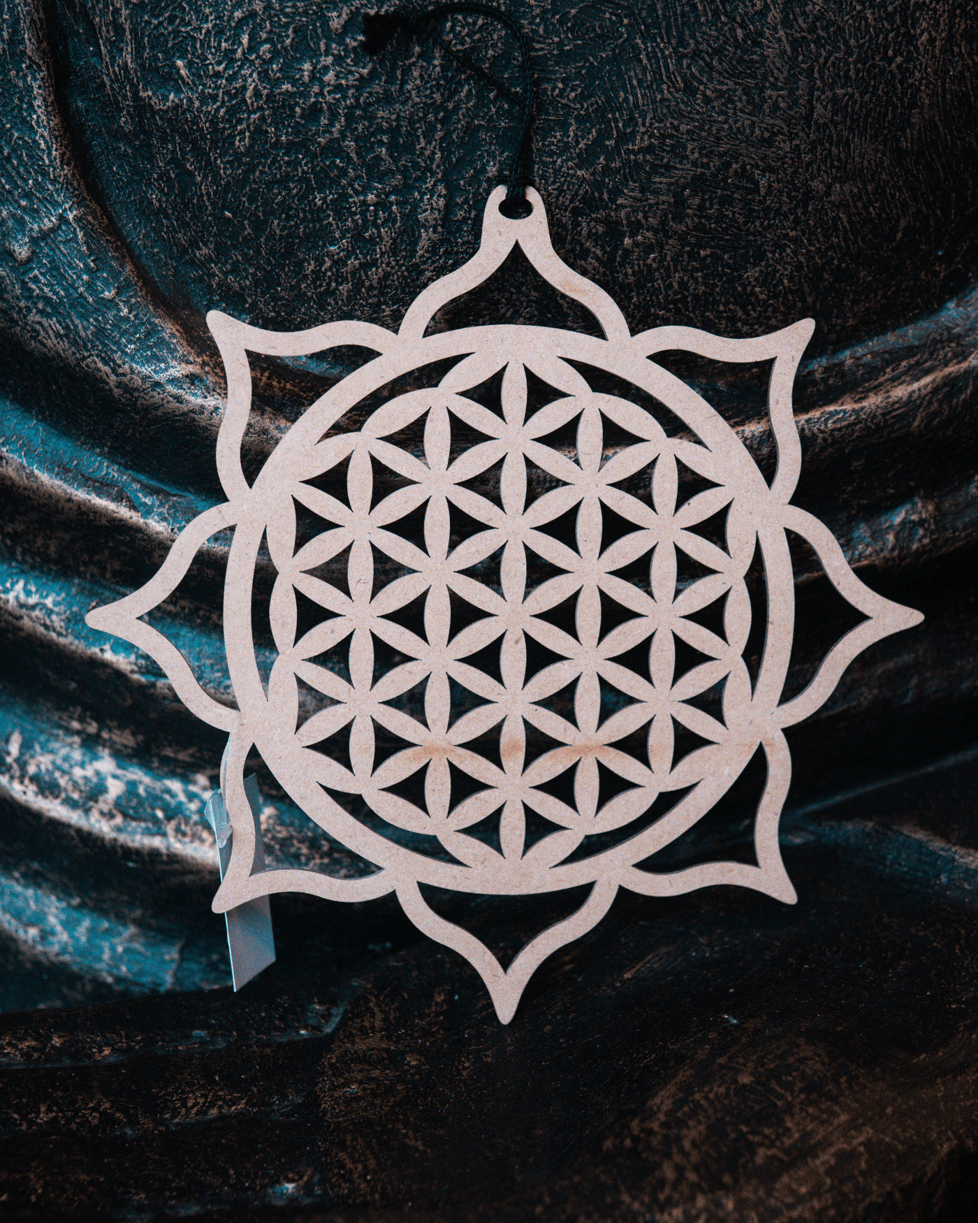 Placă Decorativă din MDF – Floarea Vieții & Lotus (Grid)