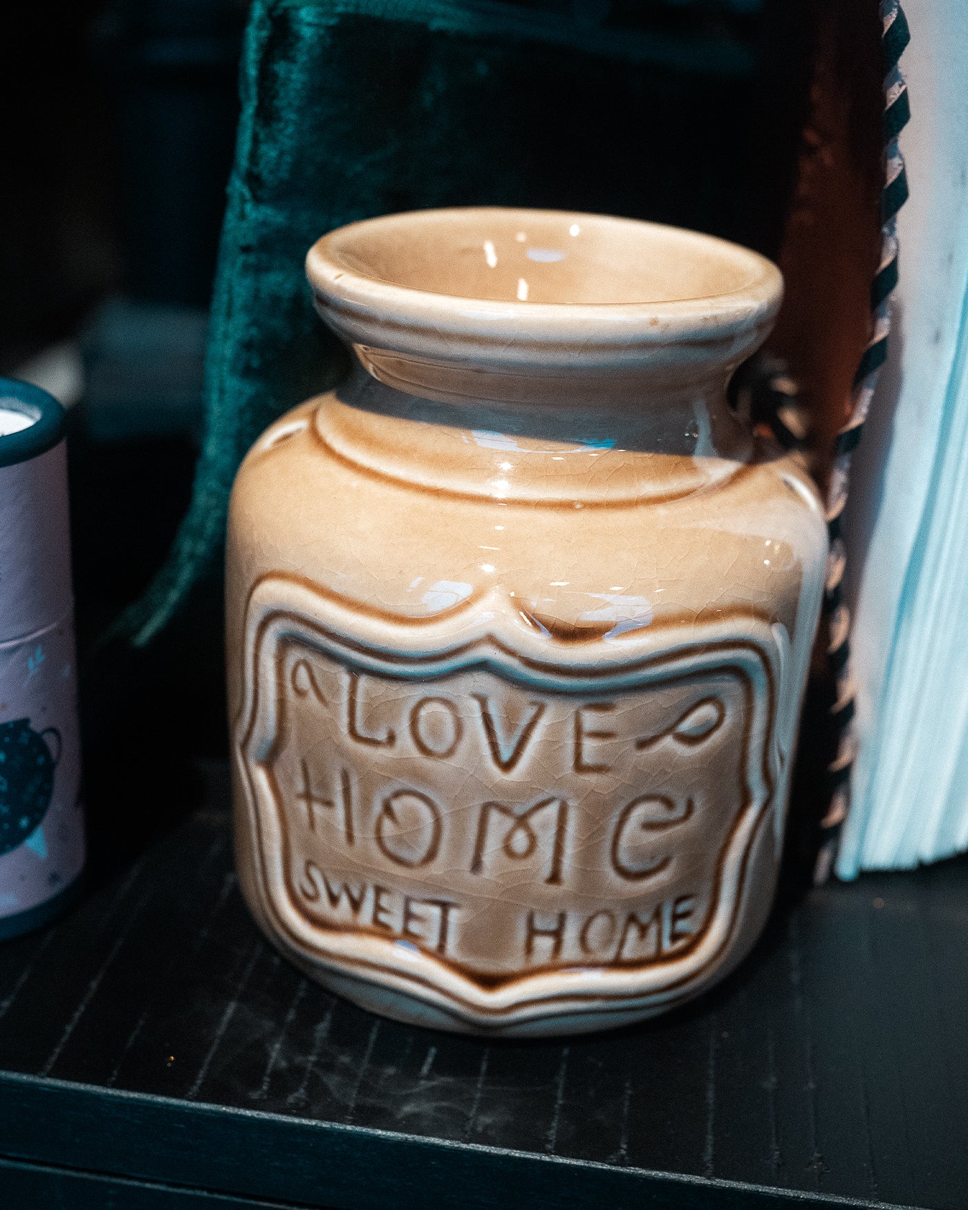 Lampă Aromaterapie Mare din Ceramică – Piatra Albastră – „Love Home Sweet Home”