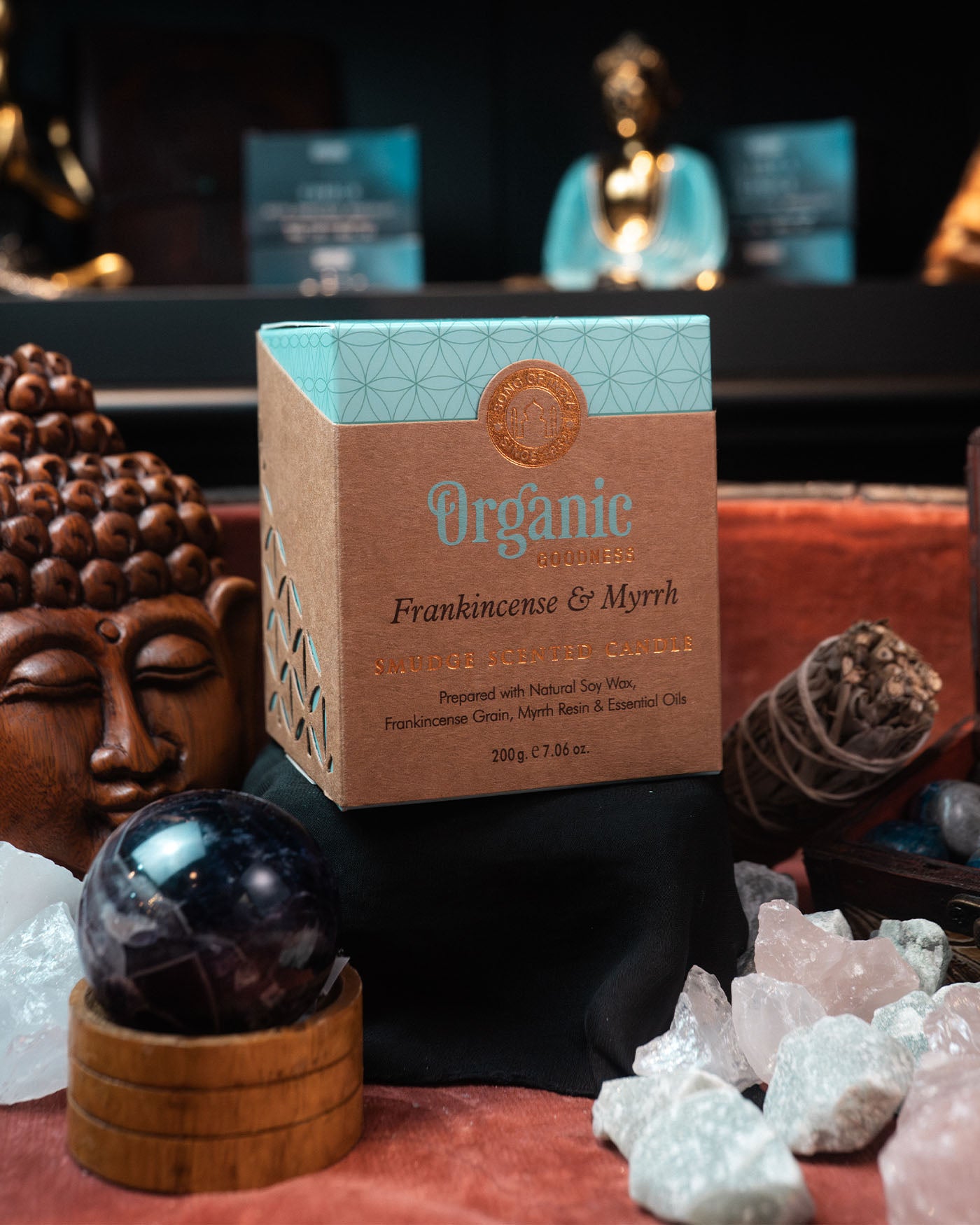 Lumânare parfumată Organic Goodness Frankincense & Myrrh — 200 g