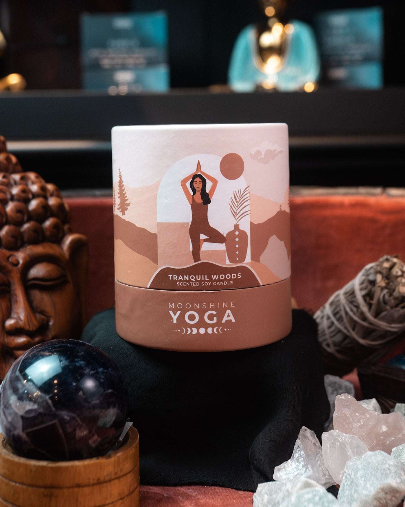 Moonshine Yoga – lumânare din ceară de soia Tranquil Woods – 128 g