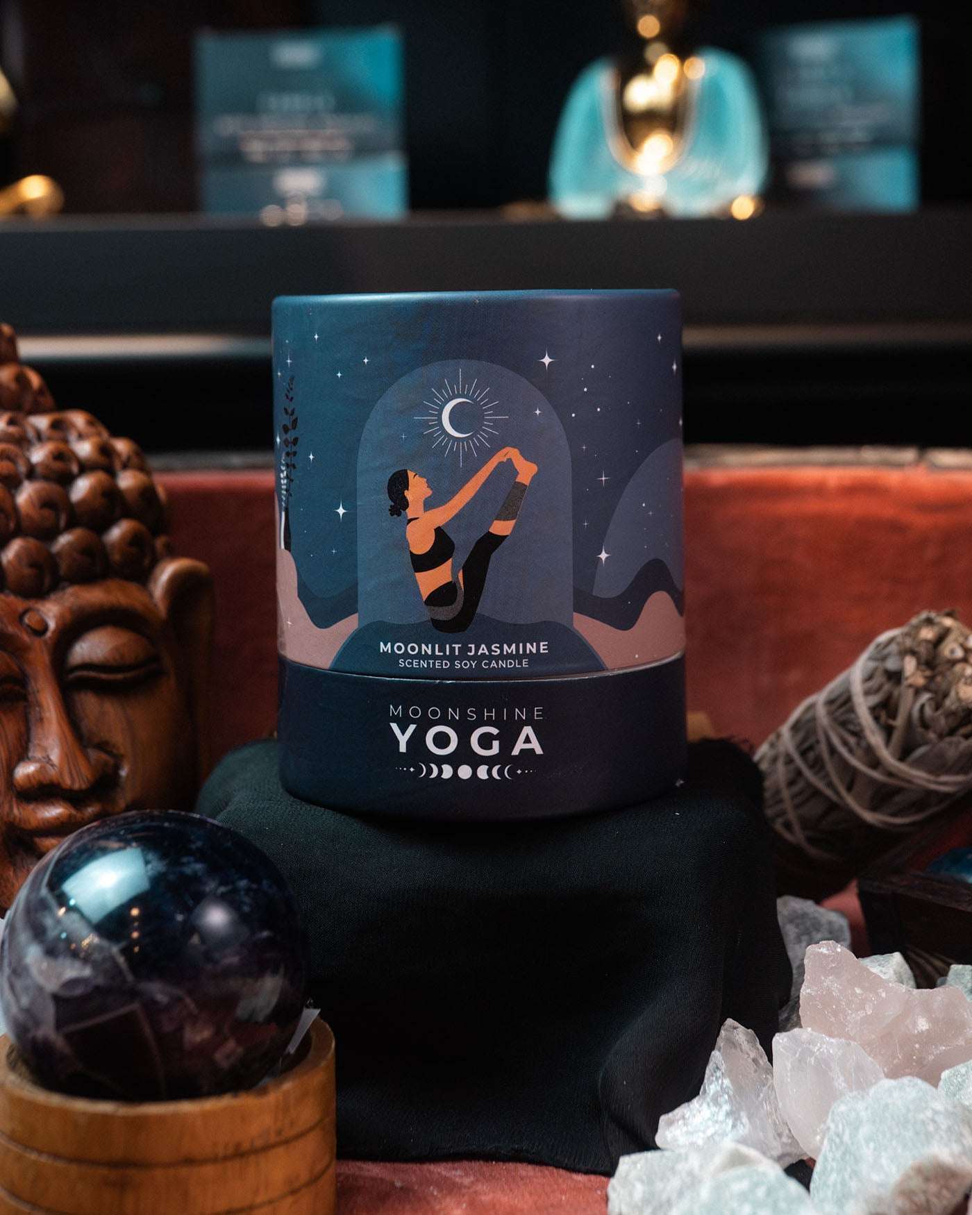 Moonshine Yoga – lumânare din ceară de soia Moonlit Jasmine – 128 g