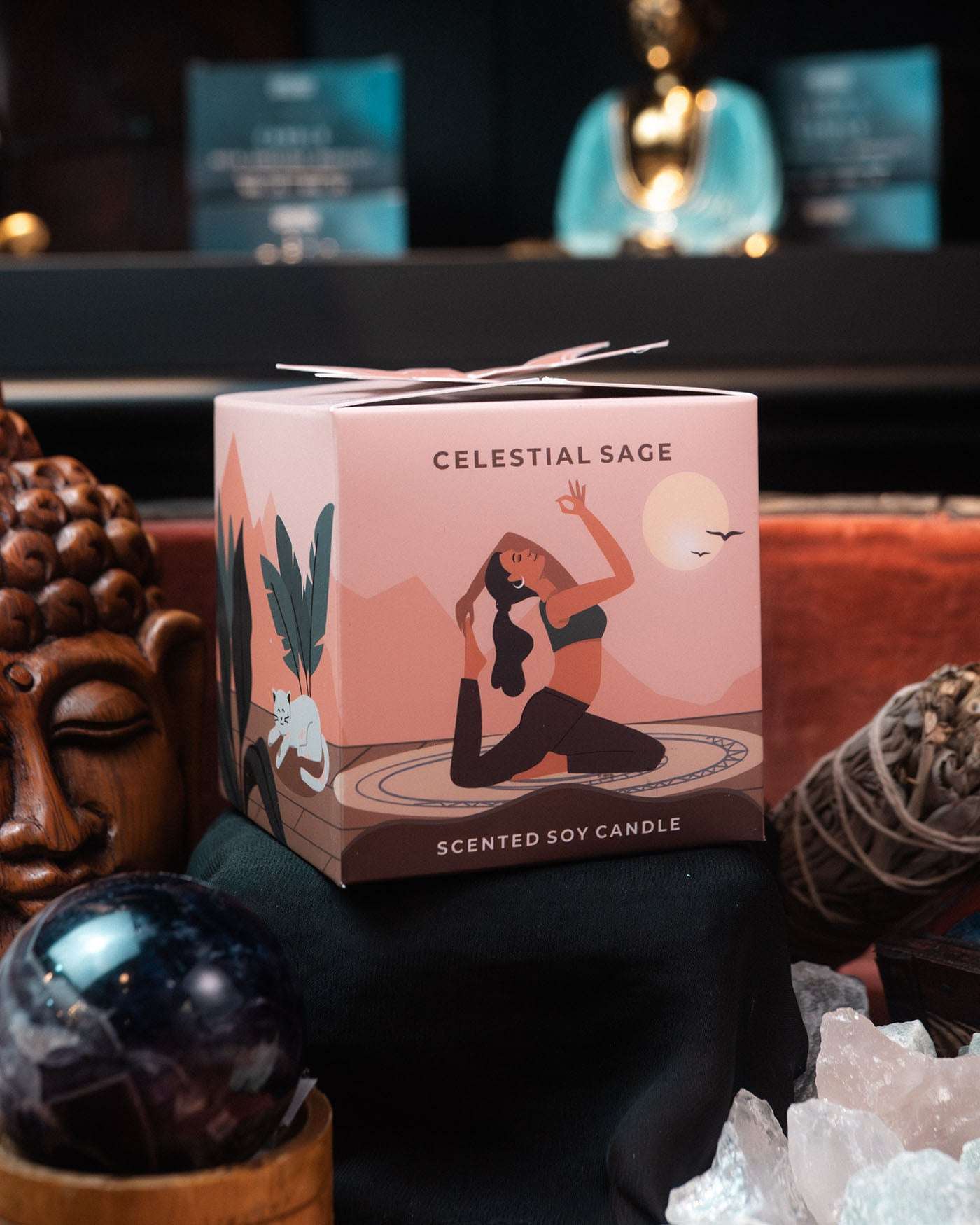 Moonshine Yoga soy wax candle Celestial Sage -- 60g