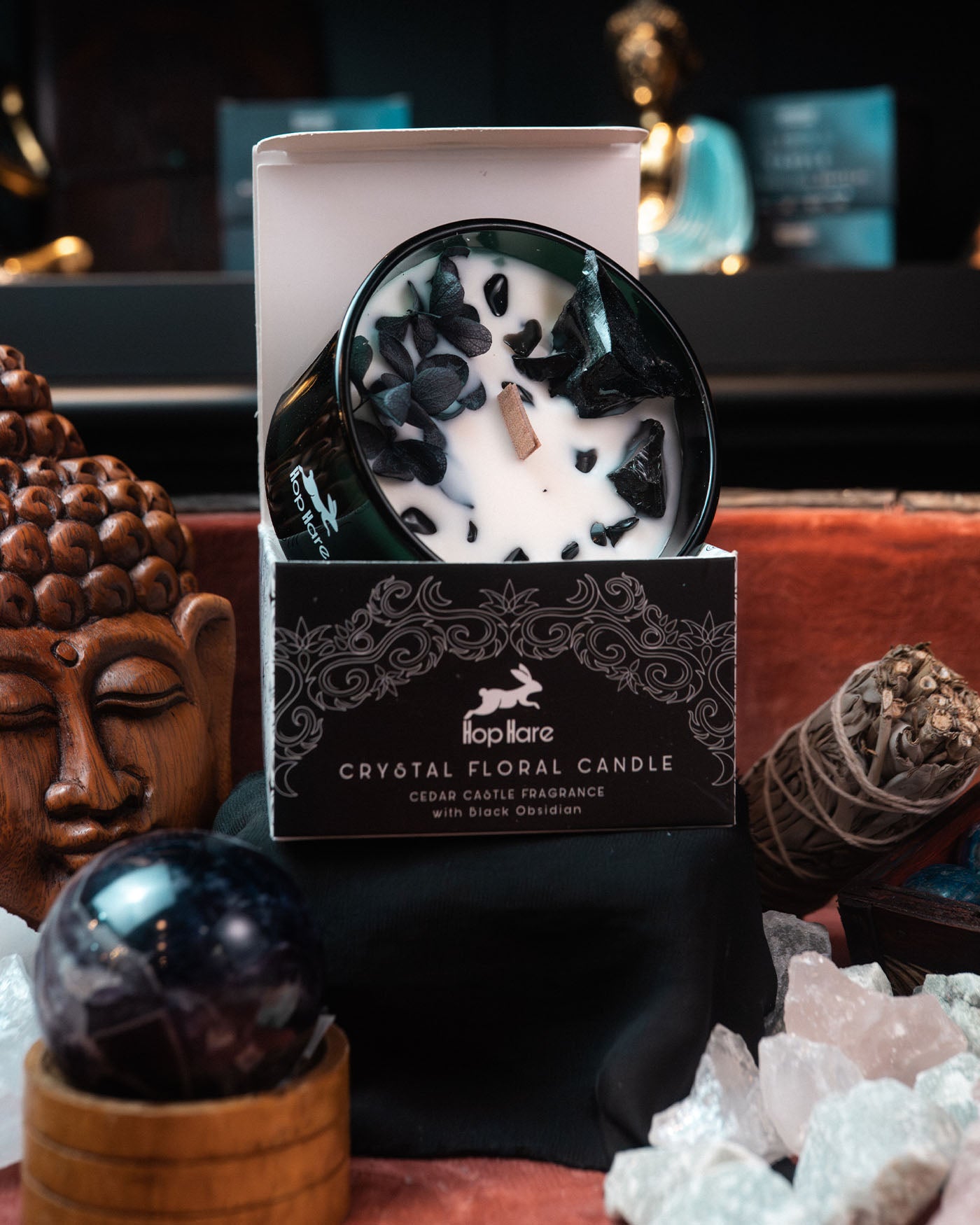 Hop Hare Lumânare cu Flori și Cristale - Cavalerul Săbiilor