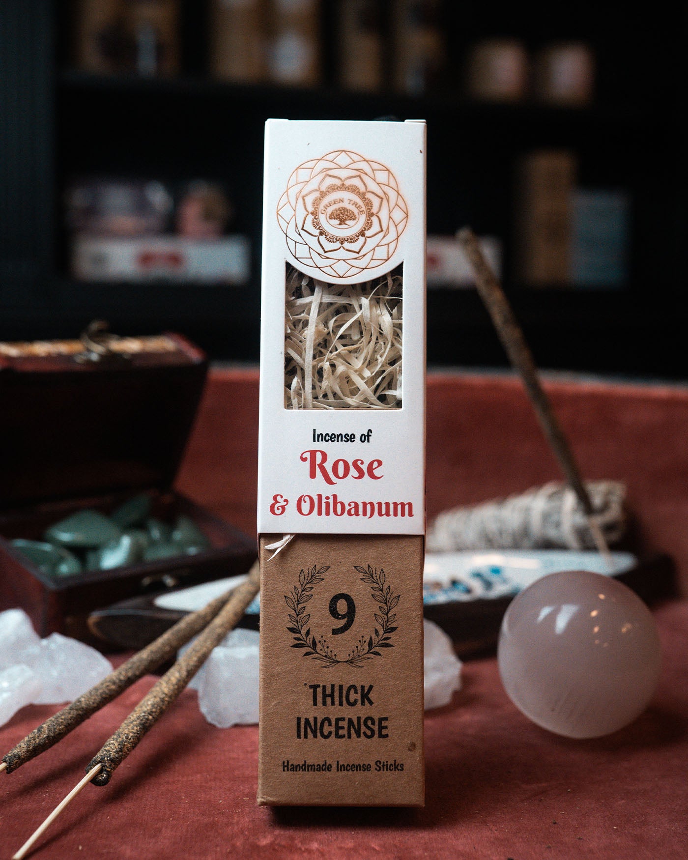 Bețișoare parfumate botanice Green Tree Rose & Olibanum