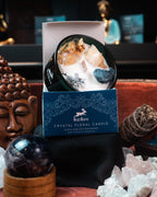 Hop Hare Lumânare cu Flori și Cristale - Soare