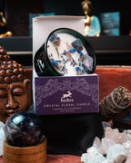 Hop Hare Lumânare cu Flori și Cristale - Luna