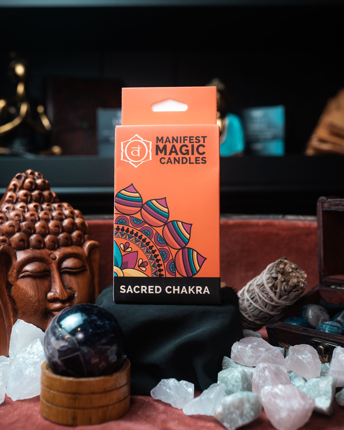 Lumânări Magice Ezoterice (pachet de 12) - Portocaliu - Chakra Sacră