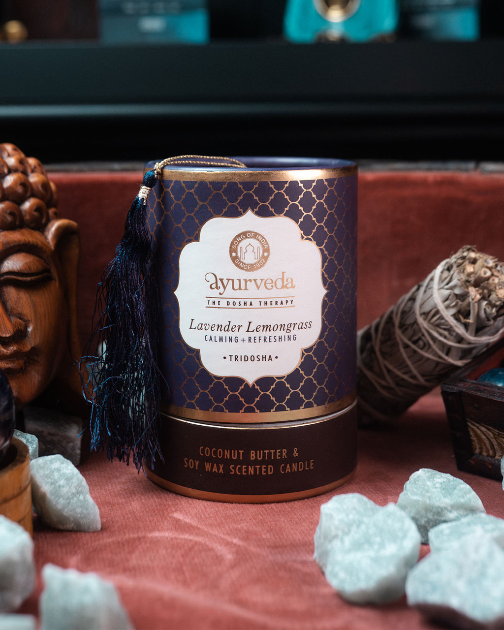 Lumânare parfumată Ayurveda Tridosha lavender lemongrass — 200 g
