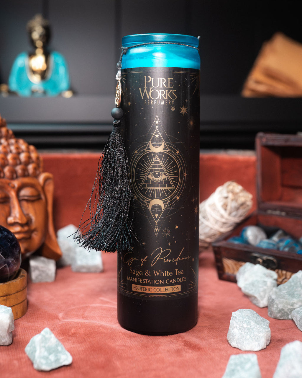 Lumânare de manifestare Eye of Providence cu ciucure — 300 g