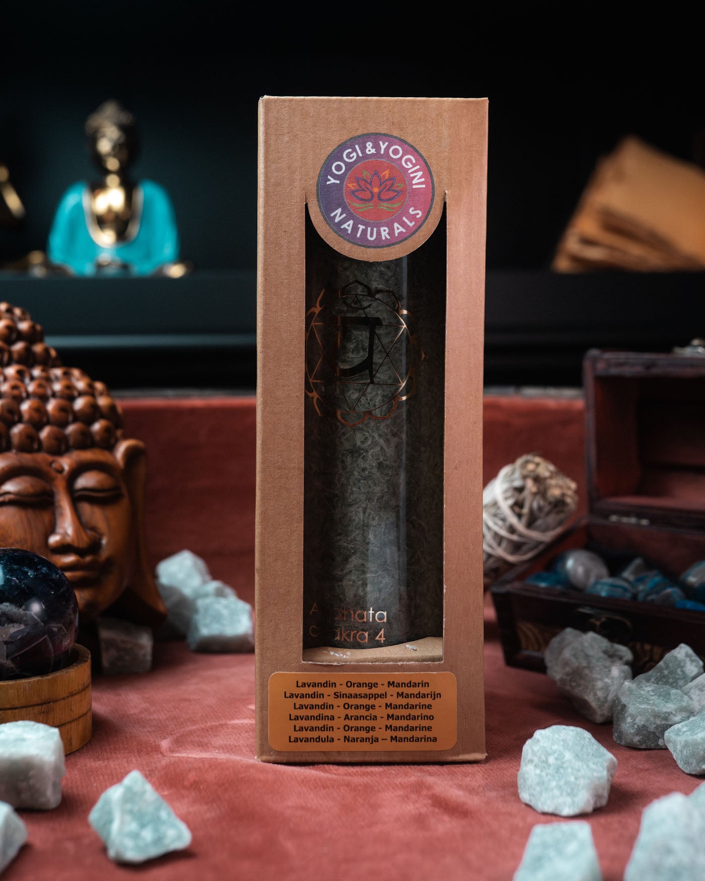 Lumânare Aromatică Chakra 4 - 100 ore - 21x6.5 cm