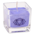 Rapeseed wax scented candle 6th chakra -- ±260 g; 6x6x6 cm