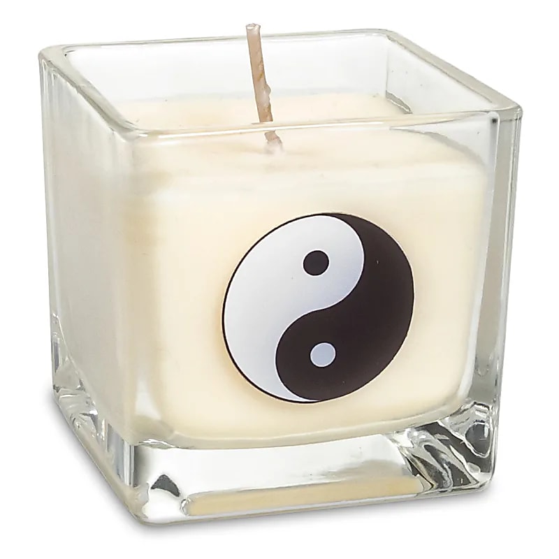 Rapeseed wax scented candle Yin Yang -- ±260g; 6x6x6 cm