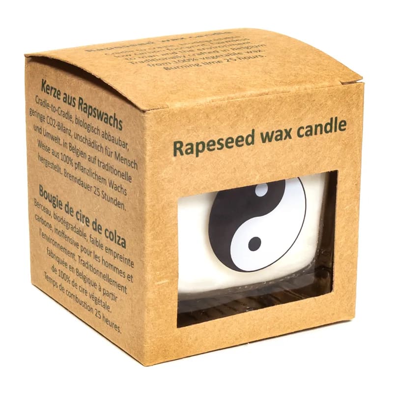 Rapeseed wax scented candle Yin Yang -- ±260g; 6x6x6 cm