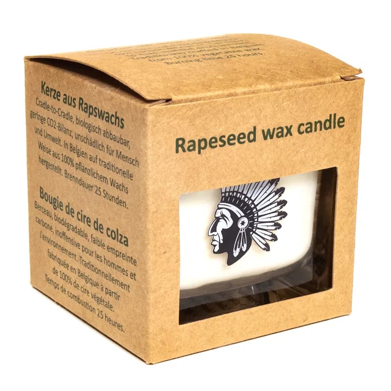 Rapeseed wax scented candle White sage -- ±260g; 6x6x6cm