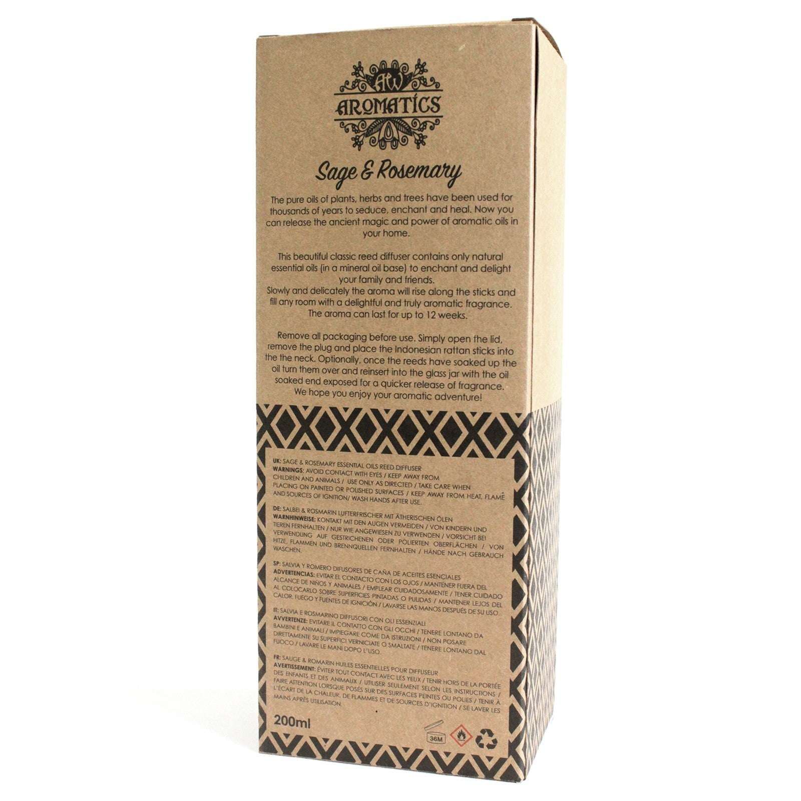 200ml Difuzor de Ulei Esențial de Salvie și Rozmarin