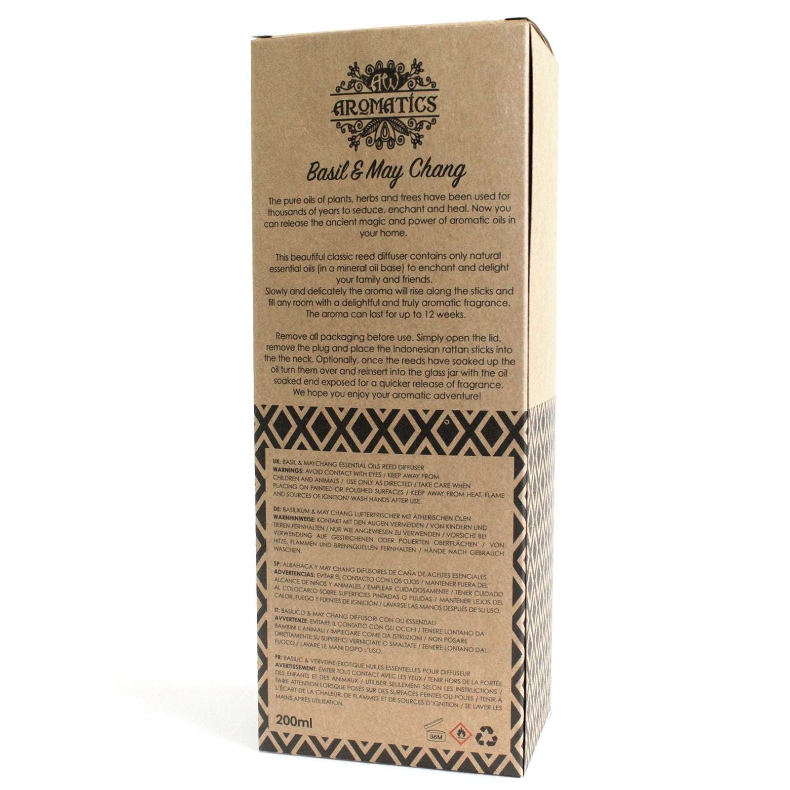 200ml Difuzor de Ulei Esențial de Busuioc Çi Litsea Cubeba