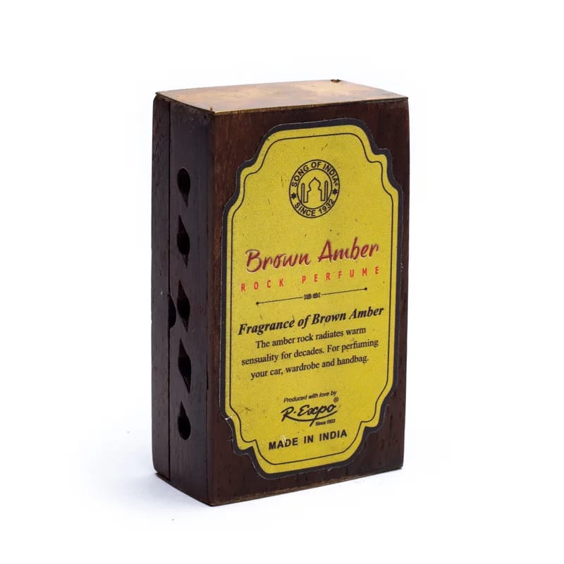 Incense resin Amber in wooden box -- 6x4 cm