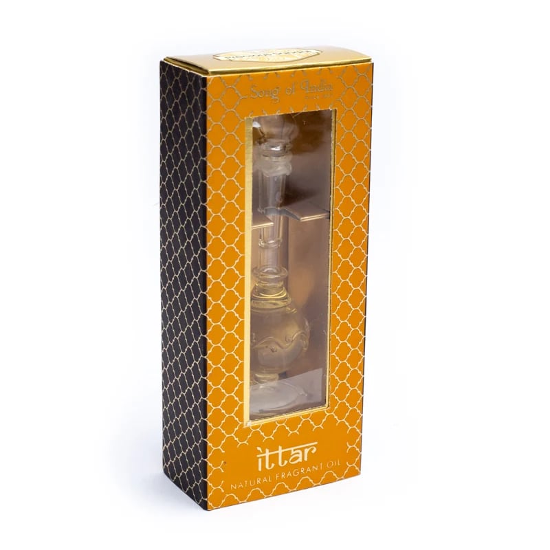 Fragrance oil in handblown bottle sandalwood & vertiver -- 5 ml