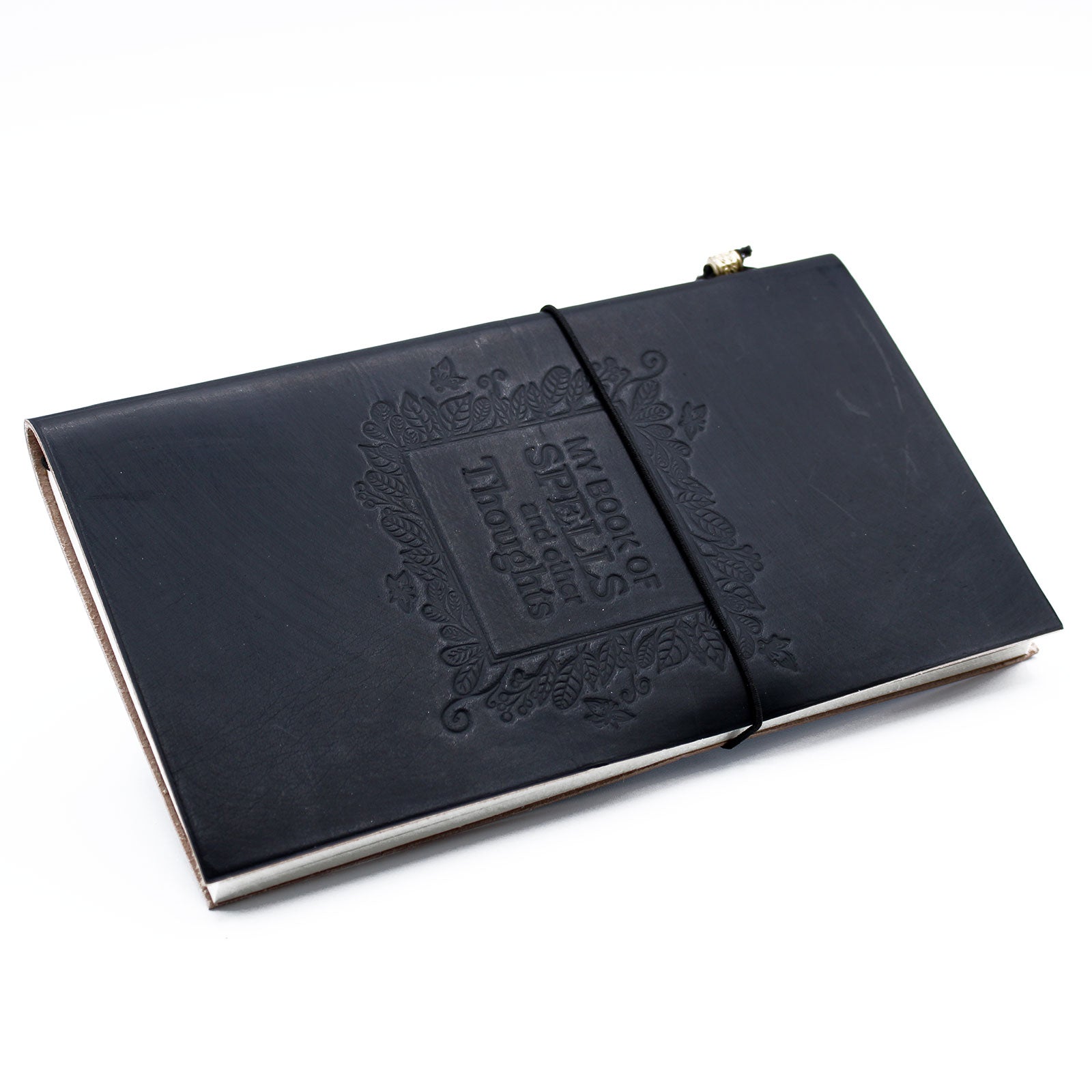 1x Jurnal din Piele Lucrat Manual - Cartea Mea de Vrăji - Negru (80 pagini) (41,46 RON)