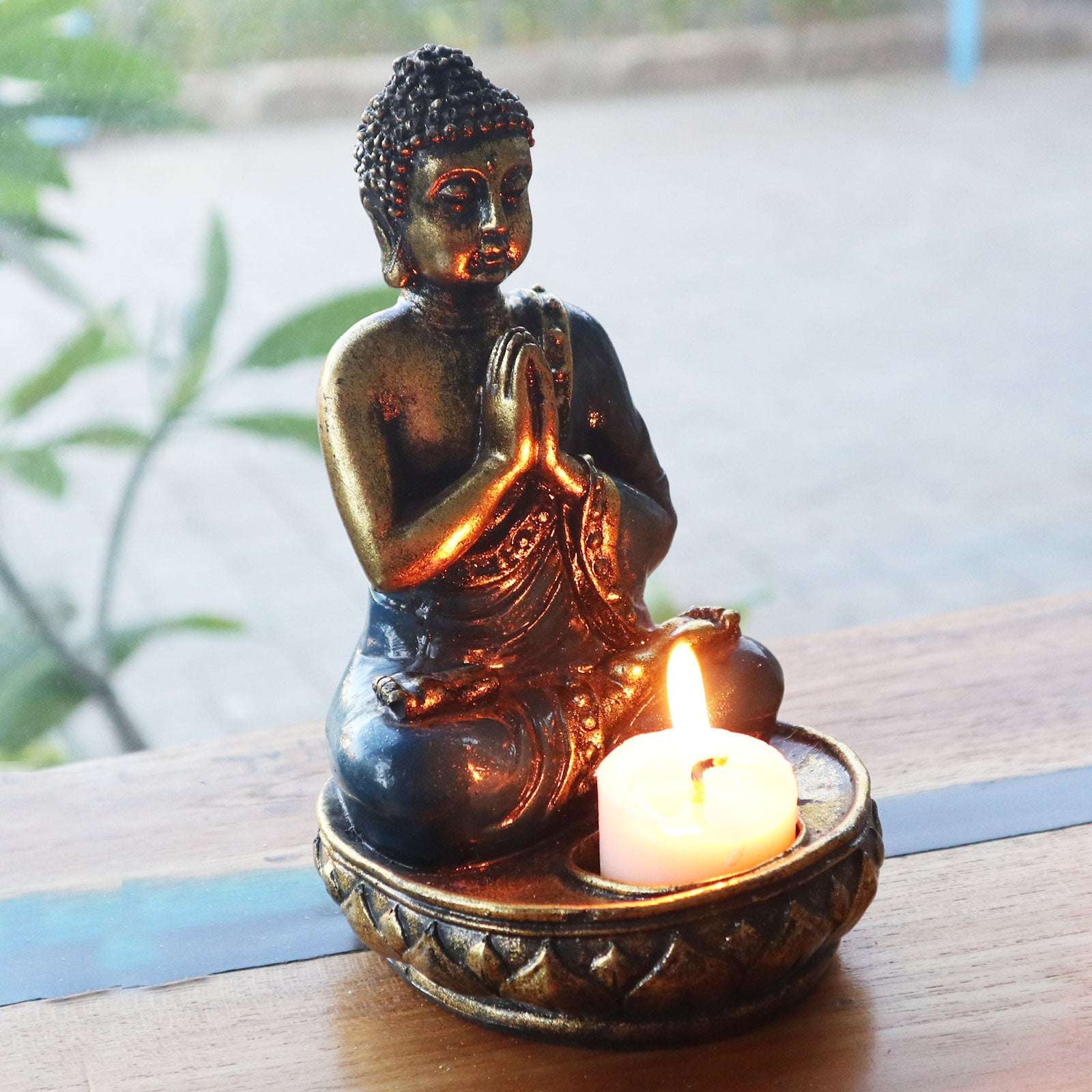 Sfeșnic Buddha - Roșu - Mediu