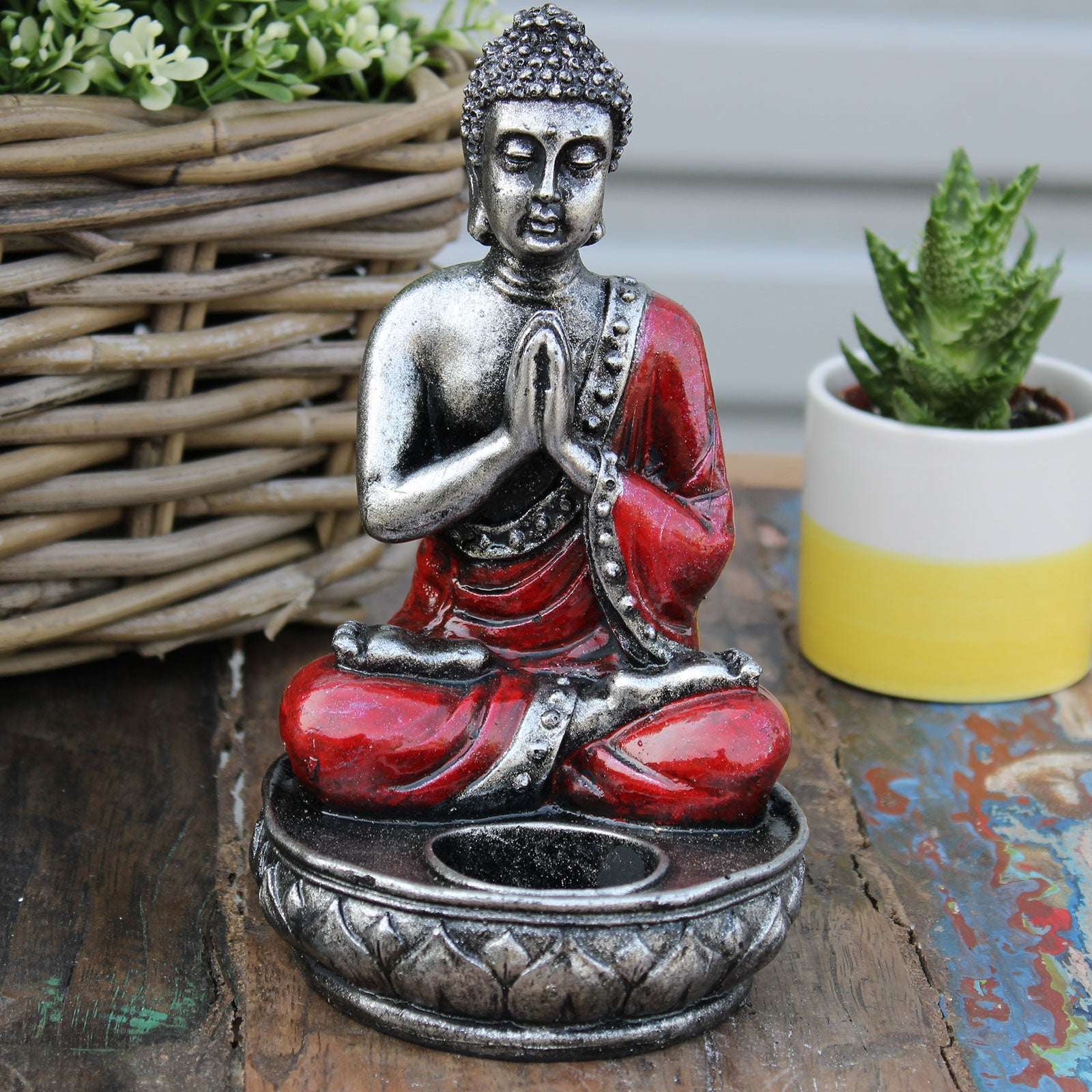 Sfeșnic Buddha - Roșu - Mediu