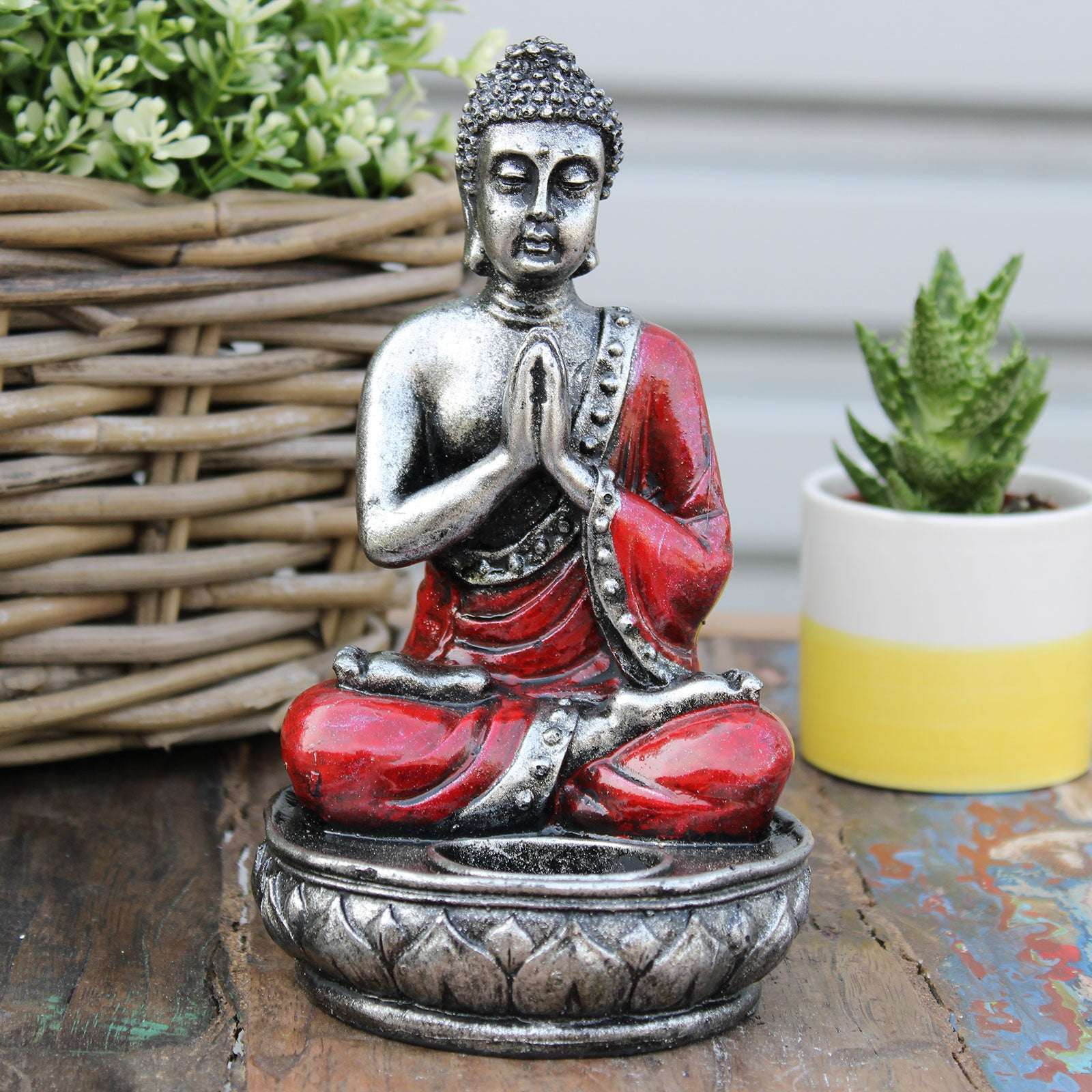 Sfeșnic Buddha - Roșu - Mediu