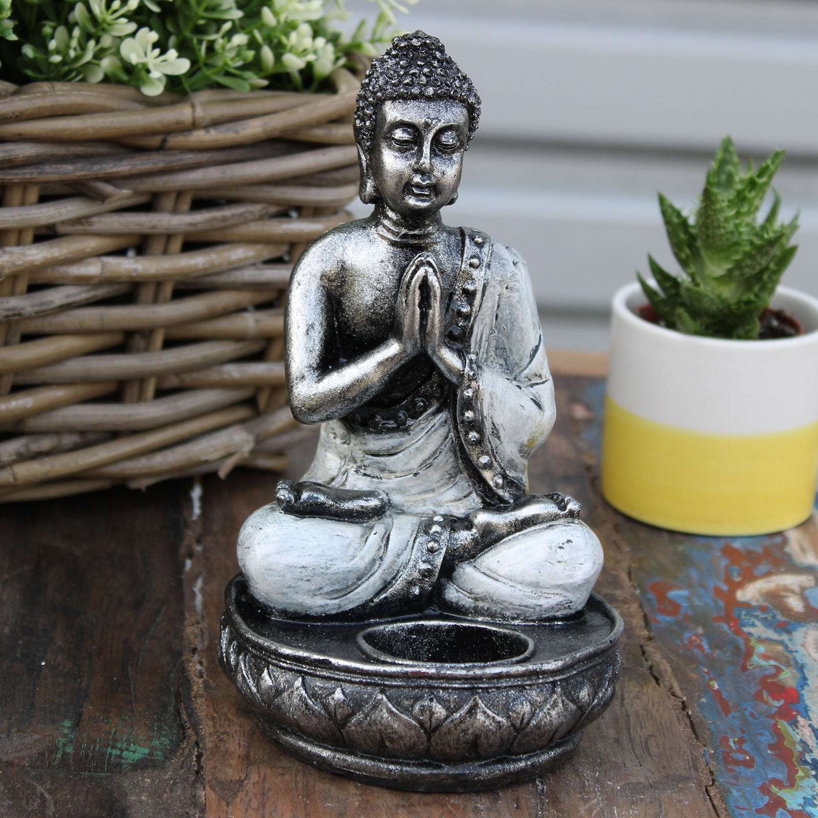 Sfeșnic Buddha - Alb - Mediu