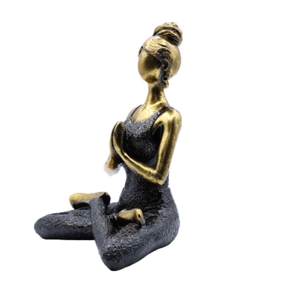 Statuie Yoga Lady - Bronz - Negru 24cm