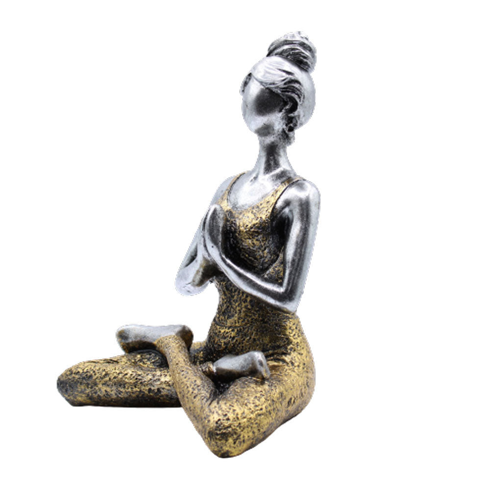 Statuie Yoga Lady - Argintiu - Auriu 24cm