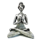 Statuie Yoga Lady - Argintiu - Alb 24cm