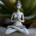 Statuie Yoga Lady - Argintiu - Alb 24cm