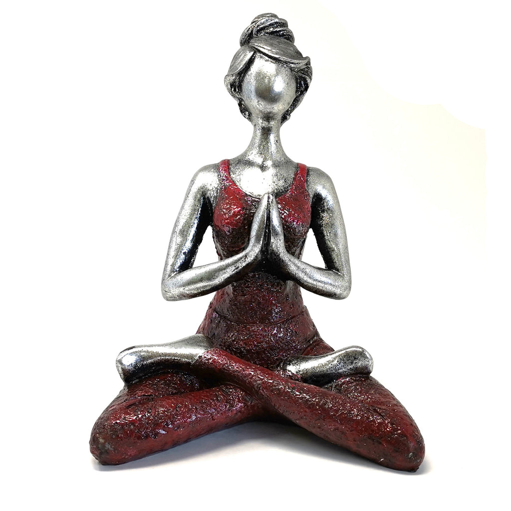 Statuie Yoga Lady - Argintiu - Bordo 24cm