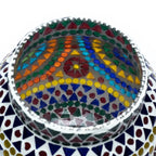 Mosaic tea light holder multicolour -- 18cm