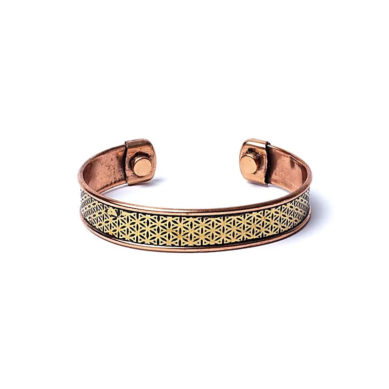 Bracelet copper Flower of Life magnetic -- ±6.5cm