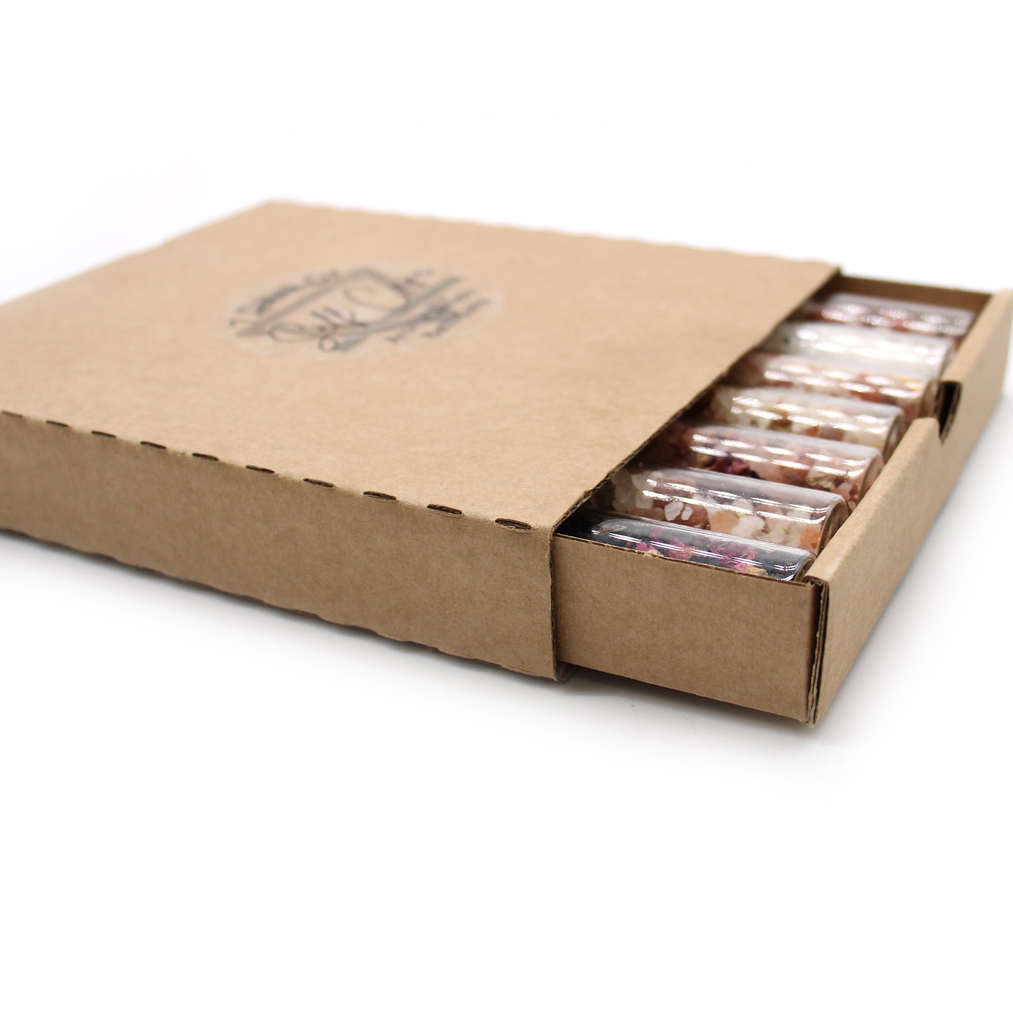 Sare de Baie în Sticluțe - Cutie Cadou cu 7 Bucăți