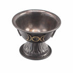 Potir Ritual din Cupru Antic cu Lună Triplă 8cm