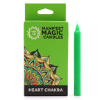 Lumânări Magice Ezoterice (pachet de 12) - Verde - Chakra Inimii