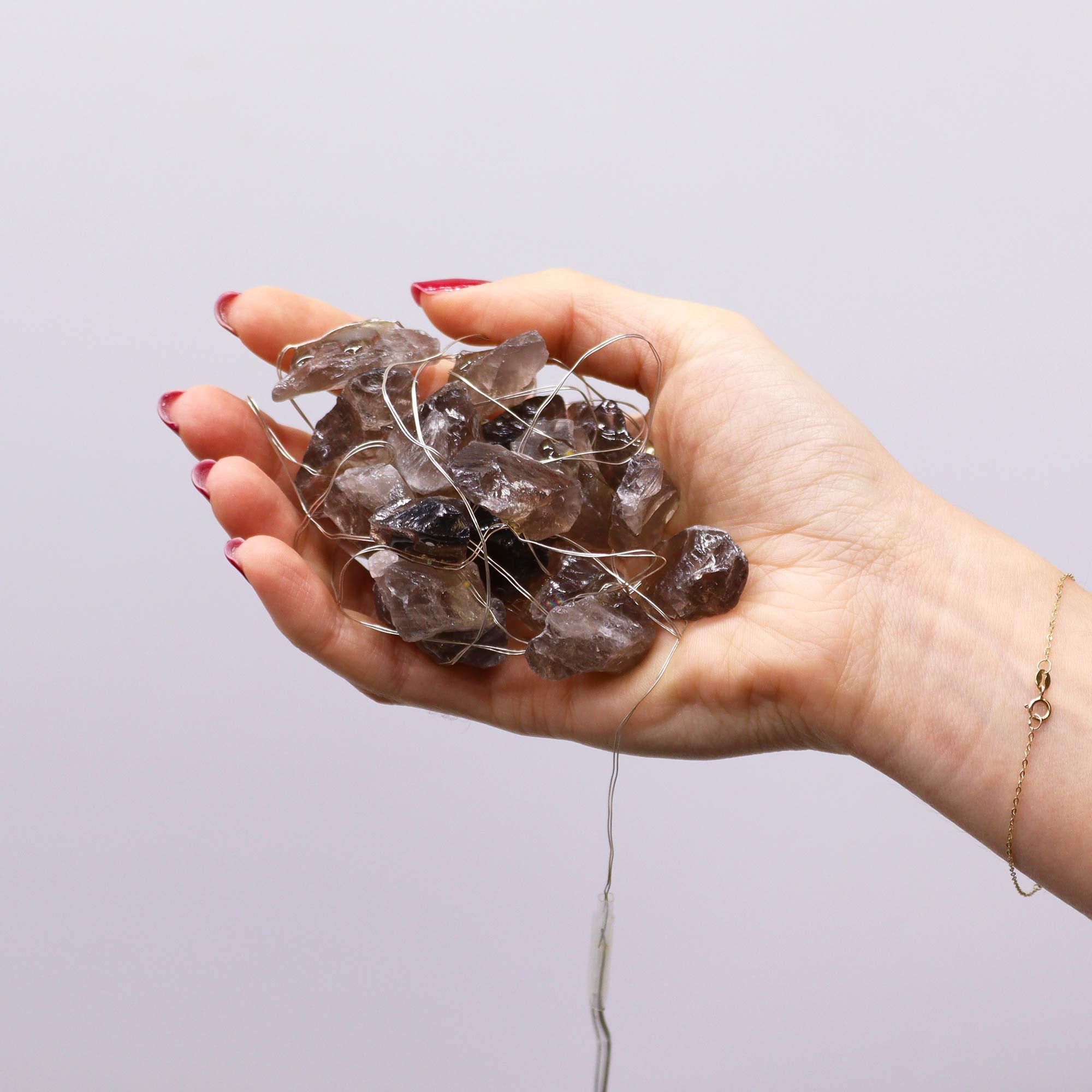 Lanț de Lumină cu Led-uri din Pietre Prețioase - Citrin