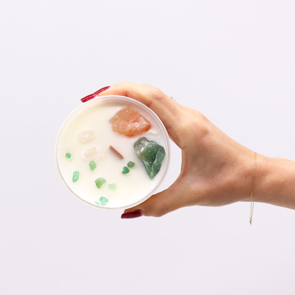 Lumânări Chakra cu Pietre Prețioase - Chakra Inimii