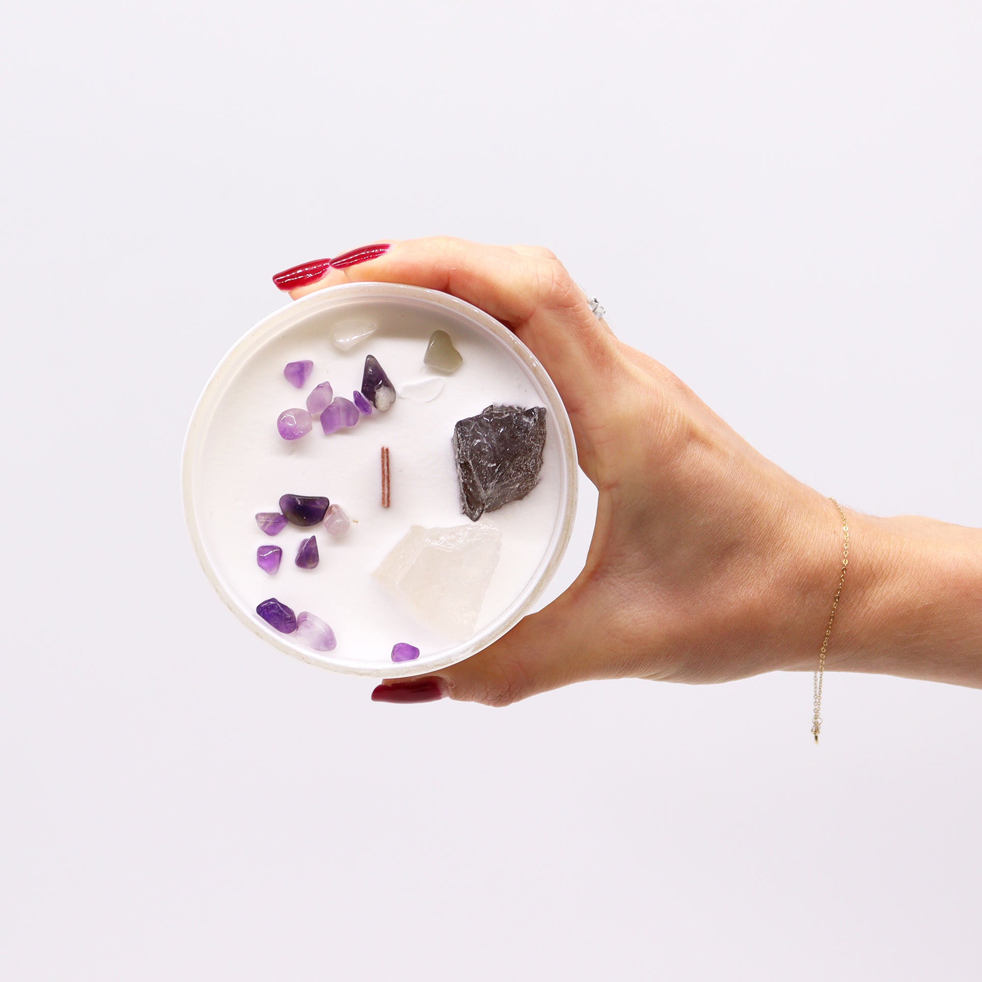 Lumânări Chakra cu Pietre Prețioase - Chakra Coroanei