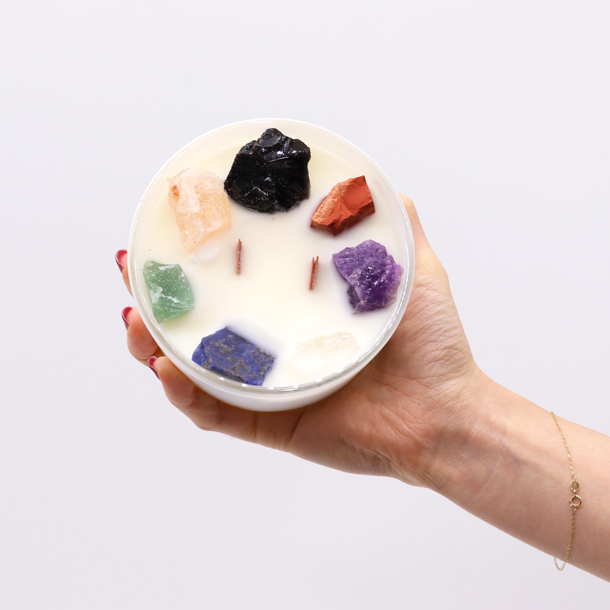 Lumânări Chakra cu Pietre Prețioase - Șapte Chakre