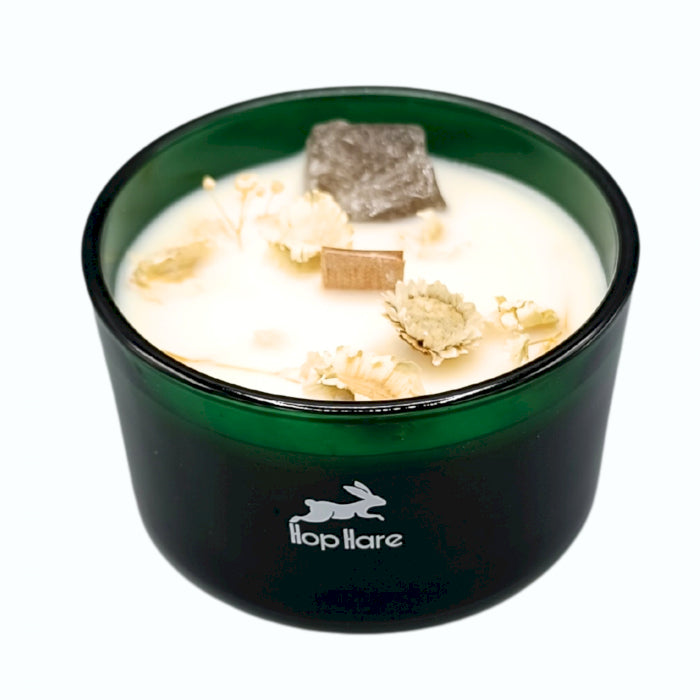 Hop Hare Lumânare cu Flori și Cristale - Leu