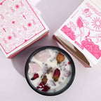 Hop Hare Lumânare cu Flori și Cristale - Îndrăgostiții